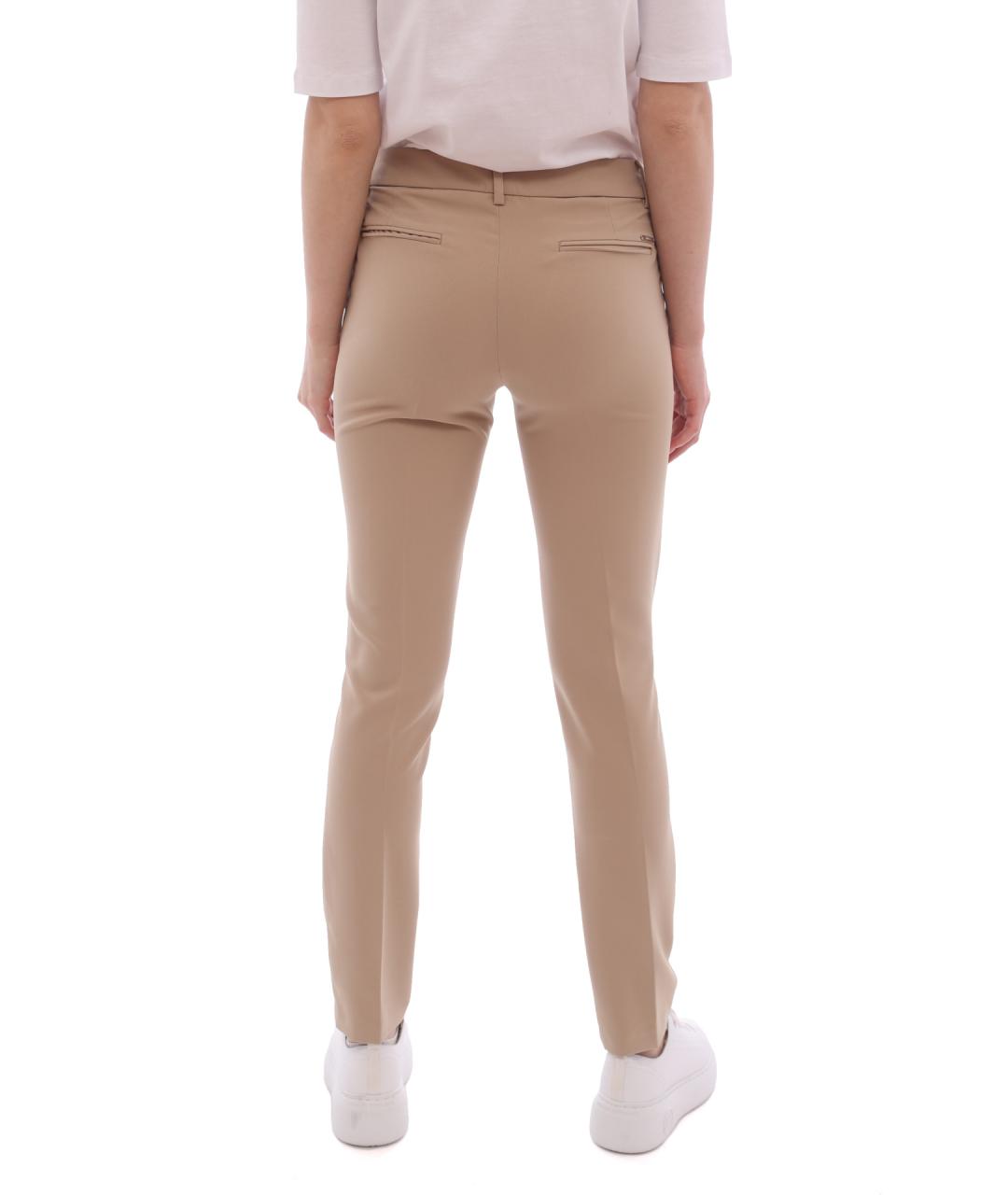 LIU JO Бежевые прямые брюки, фото 4