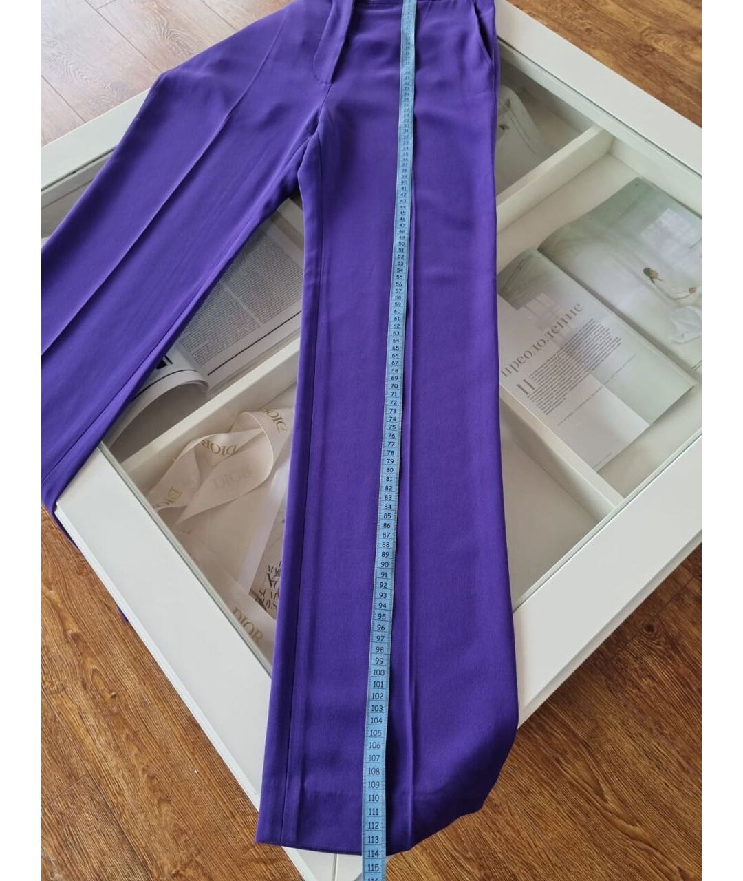 ROCHAS Фиолетовые прямые брюки, фото 6