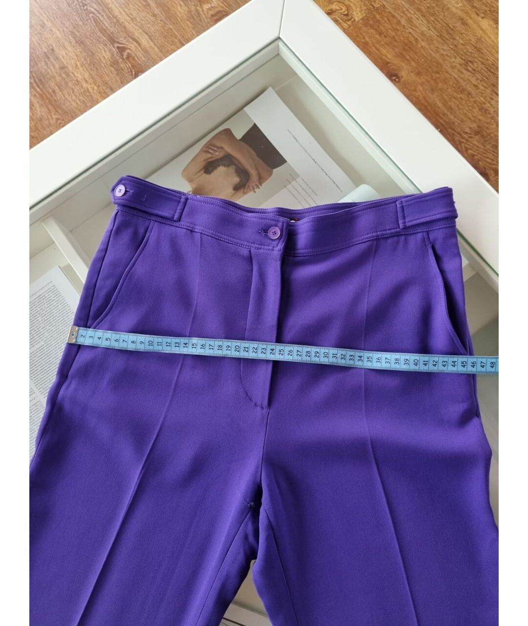 ROCHAS Фиолетовые прямые брюки, фото 7