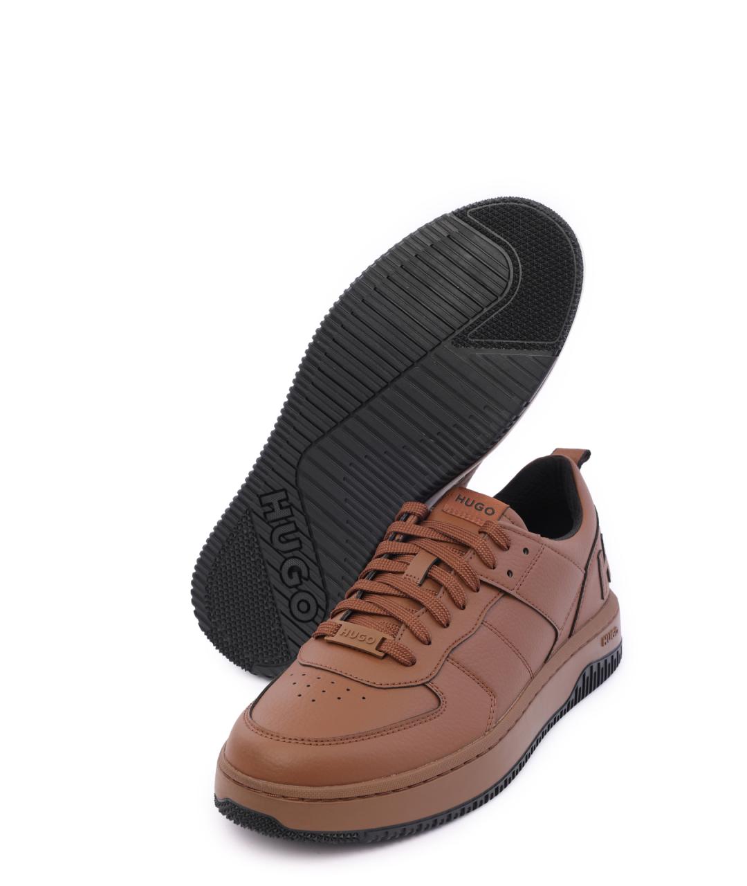 HUGO Коричневые низкие кроссовки / кеды, фото 4