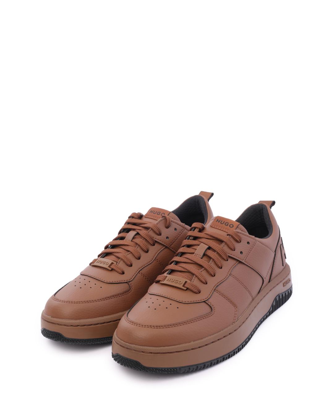HUGO Коричневые низкие кроссовки / кеды, фото 2