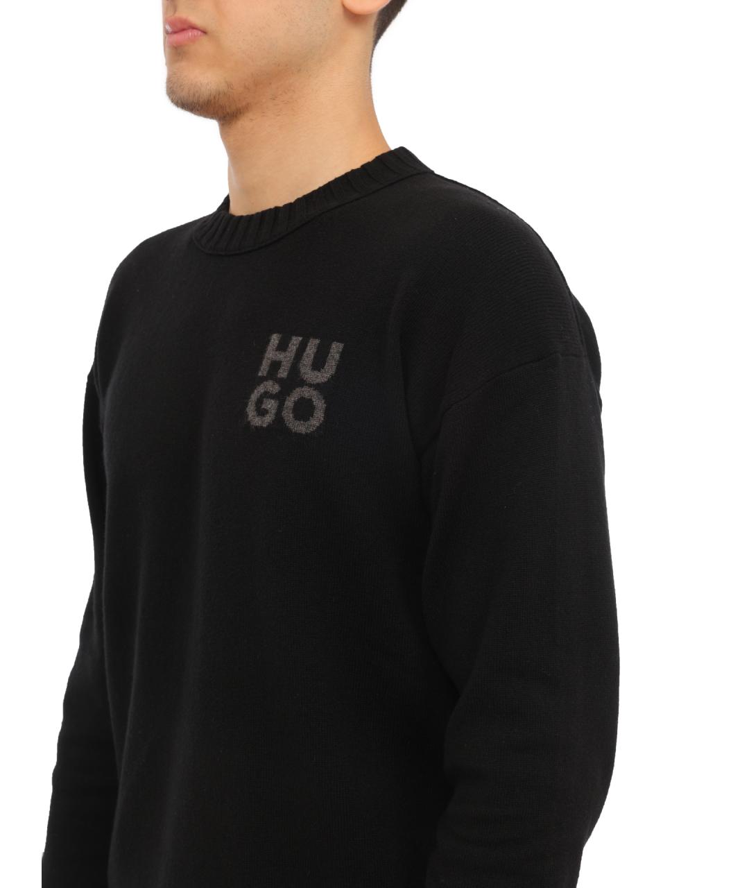 HUGO Черный шерстяной джемпер / свитер, фото 3