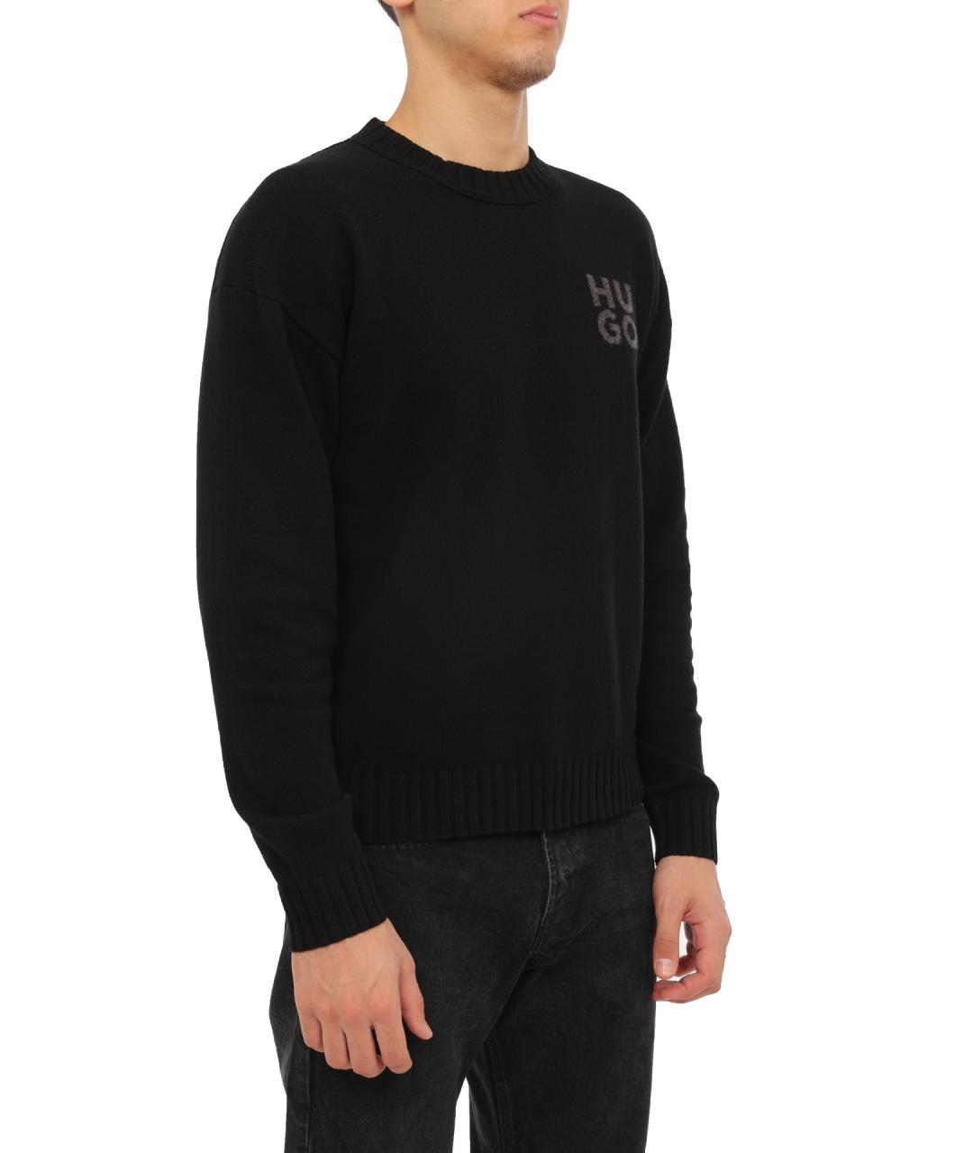 HUGO Черный шерстяной джемпер / свитер, фото 4