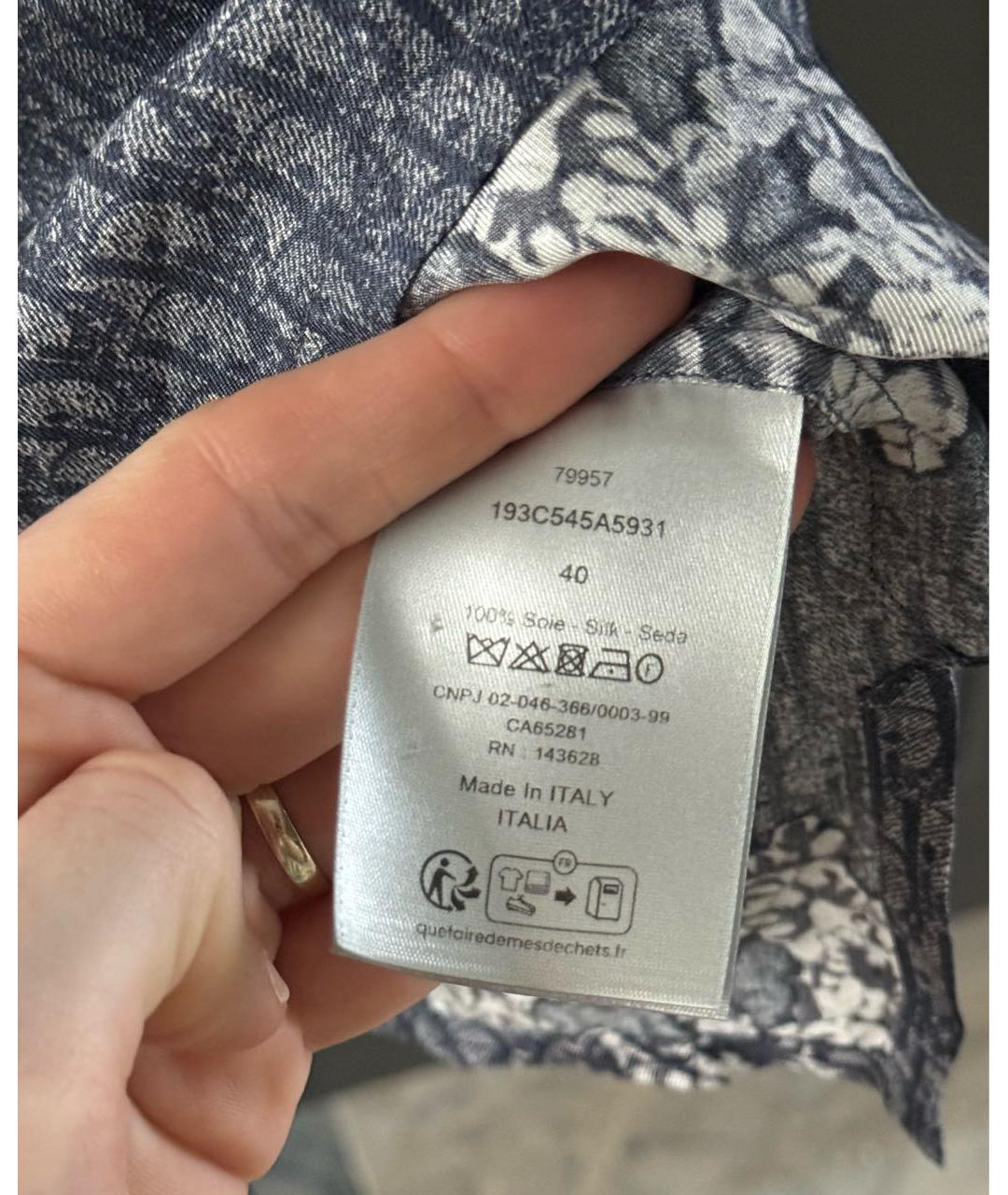 CHRISTIAN DIOR Антрацитовая шелковая кэжуал рубашка, фото 5