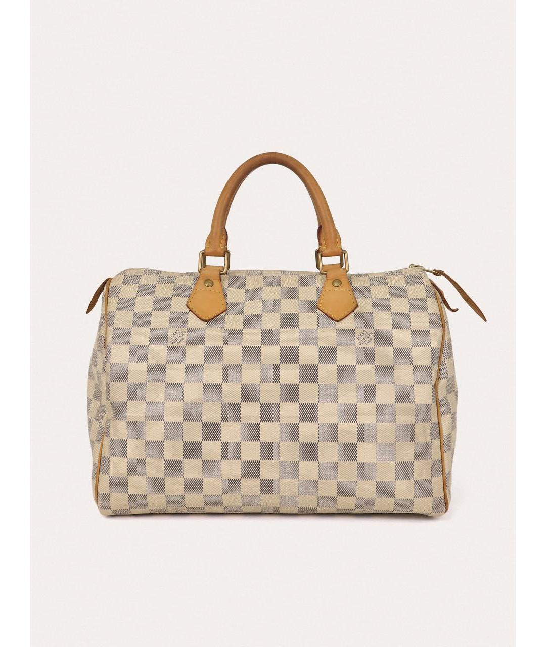 LOUIS VUITTON Бежевая кожаная сумка с короткими ручками, фото 3