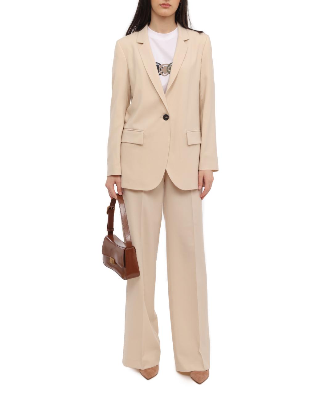 PESERICO Бежевый шерстяной жакет/пиджак, фото 2