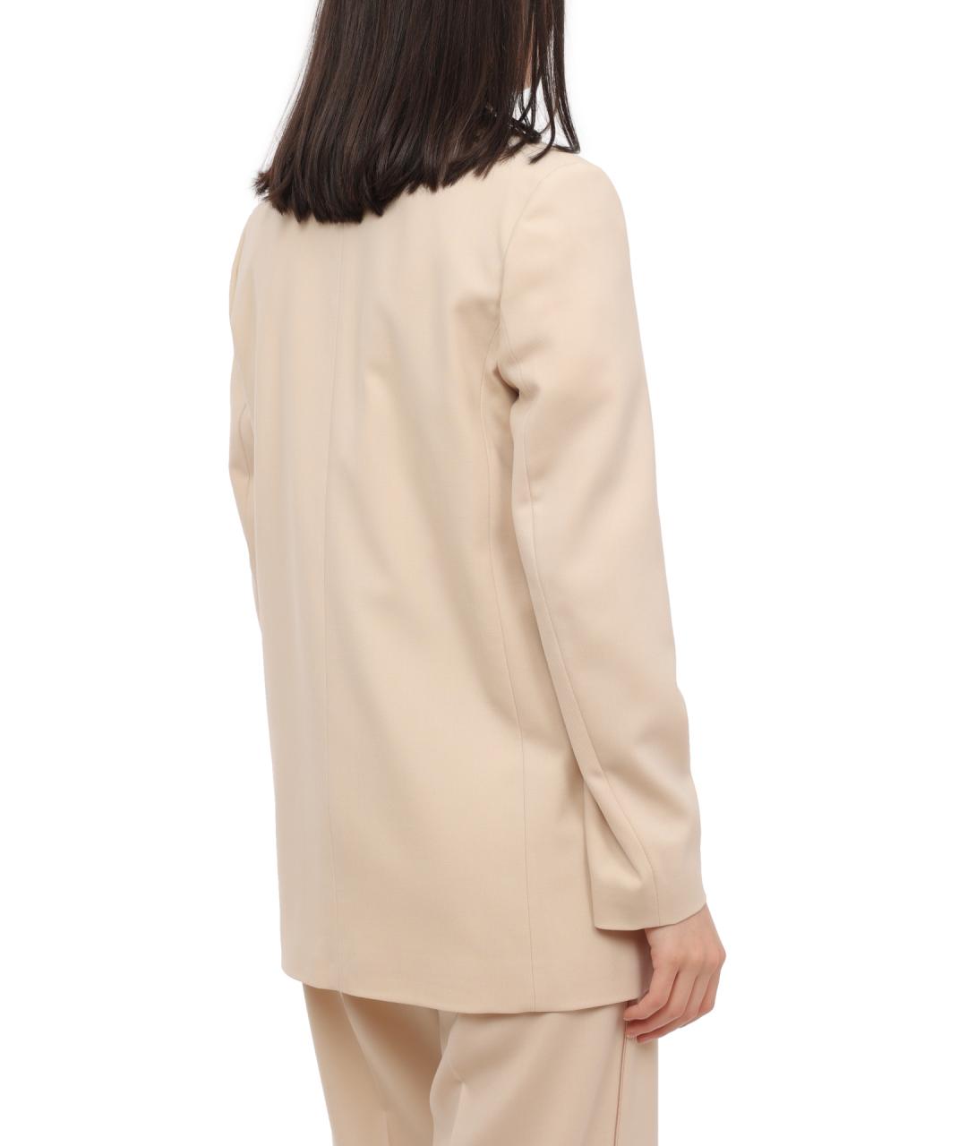 PESERICO Бежевый шерстяной жакет/пиджак, фото 5