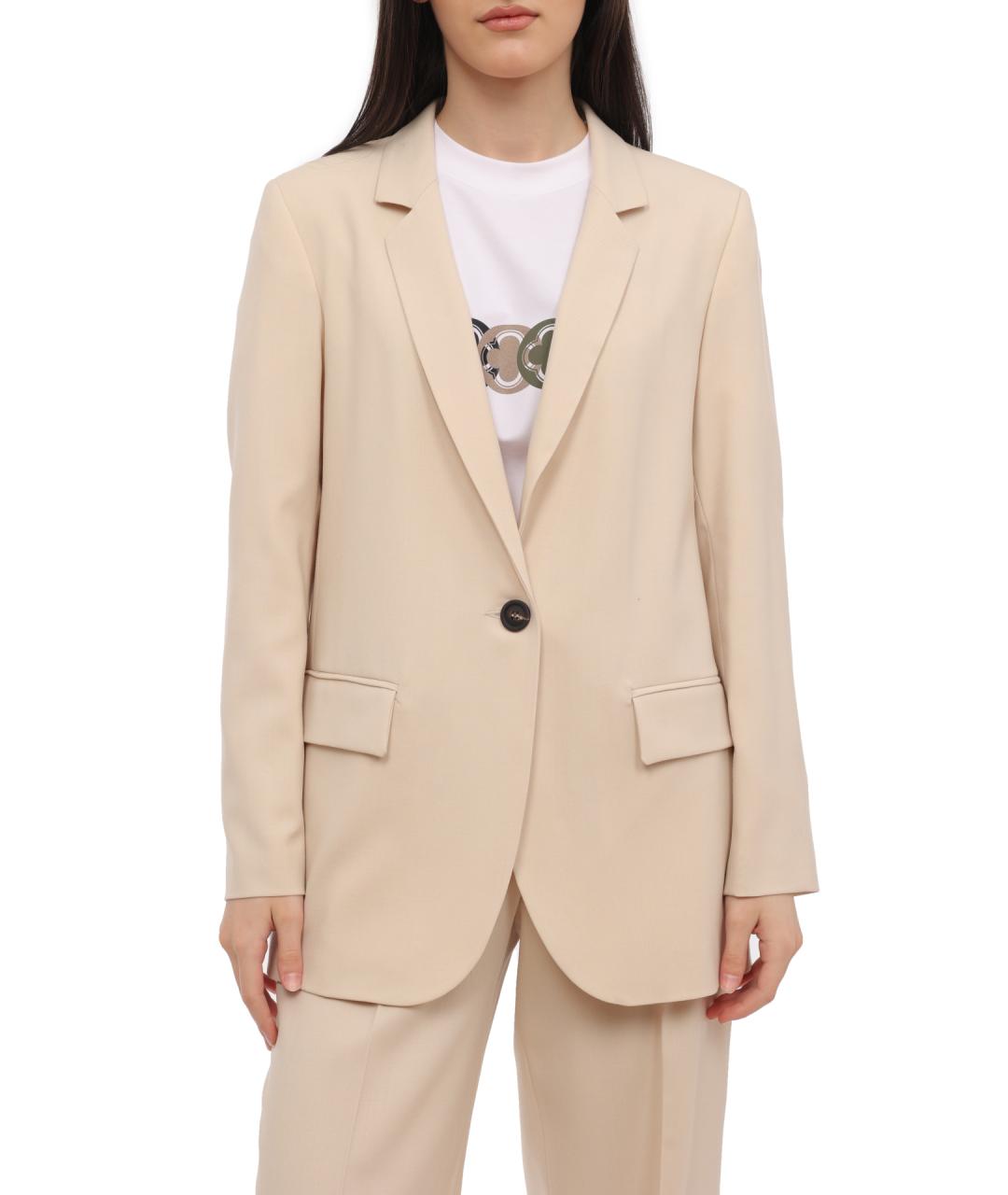 PESERICO Бежевый шерстяной жакет/пиджак, фото 1