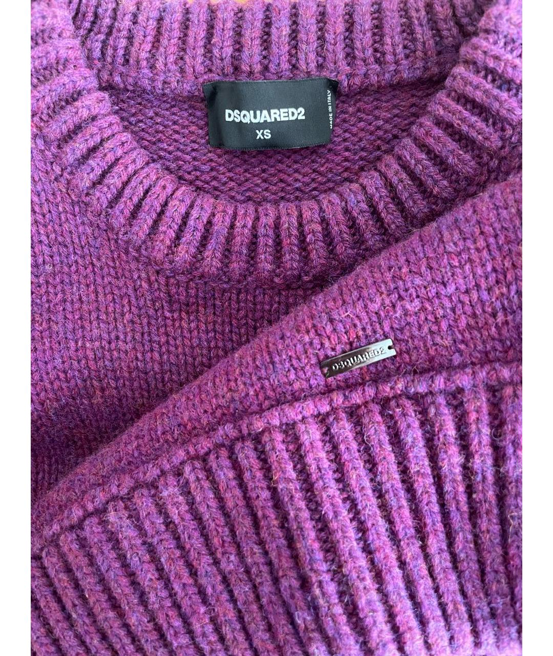 DSQUARED2 Фиолетовый шерстяной джемпер / свитер, фото 4