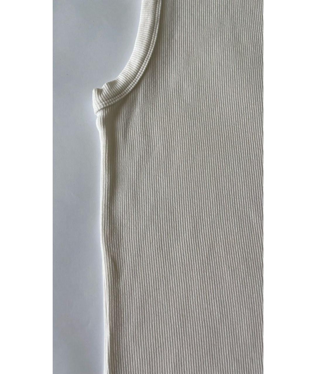 HELMUT LANG Белая хлопко-эластановая майка, фото 6