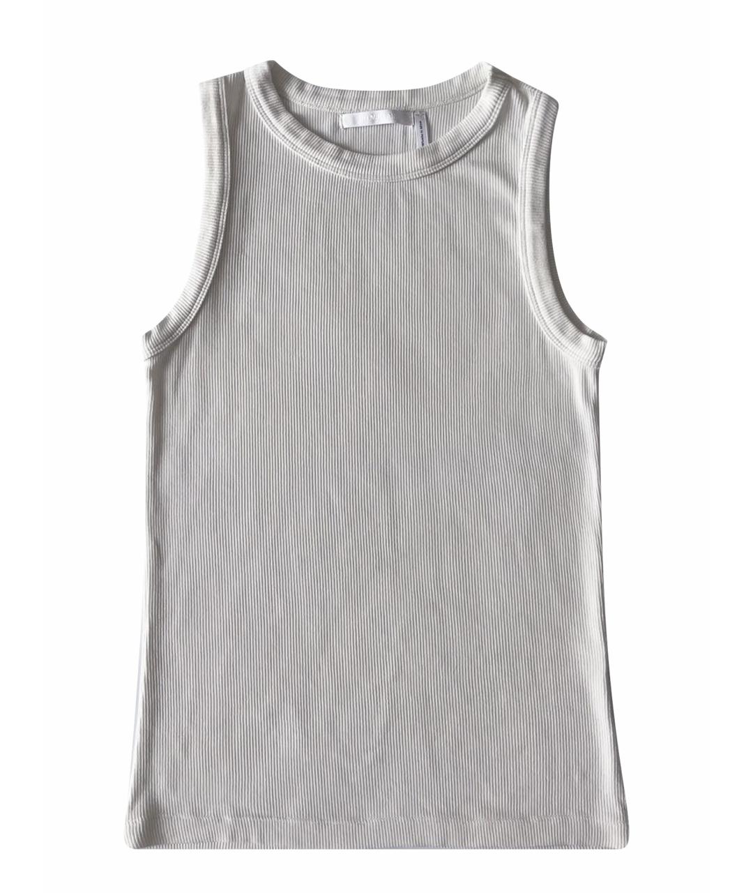 HELMUT LANG Белая хлопко-эластановая майка, фото 1