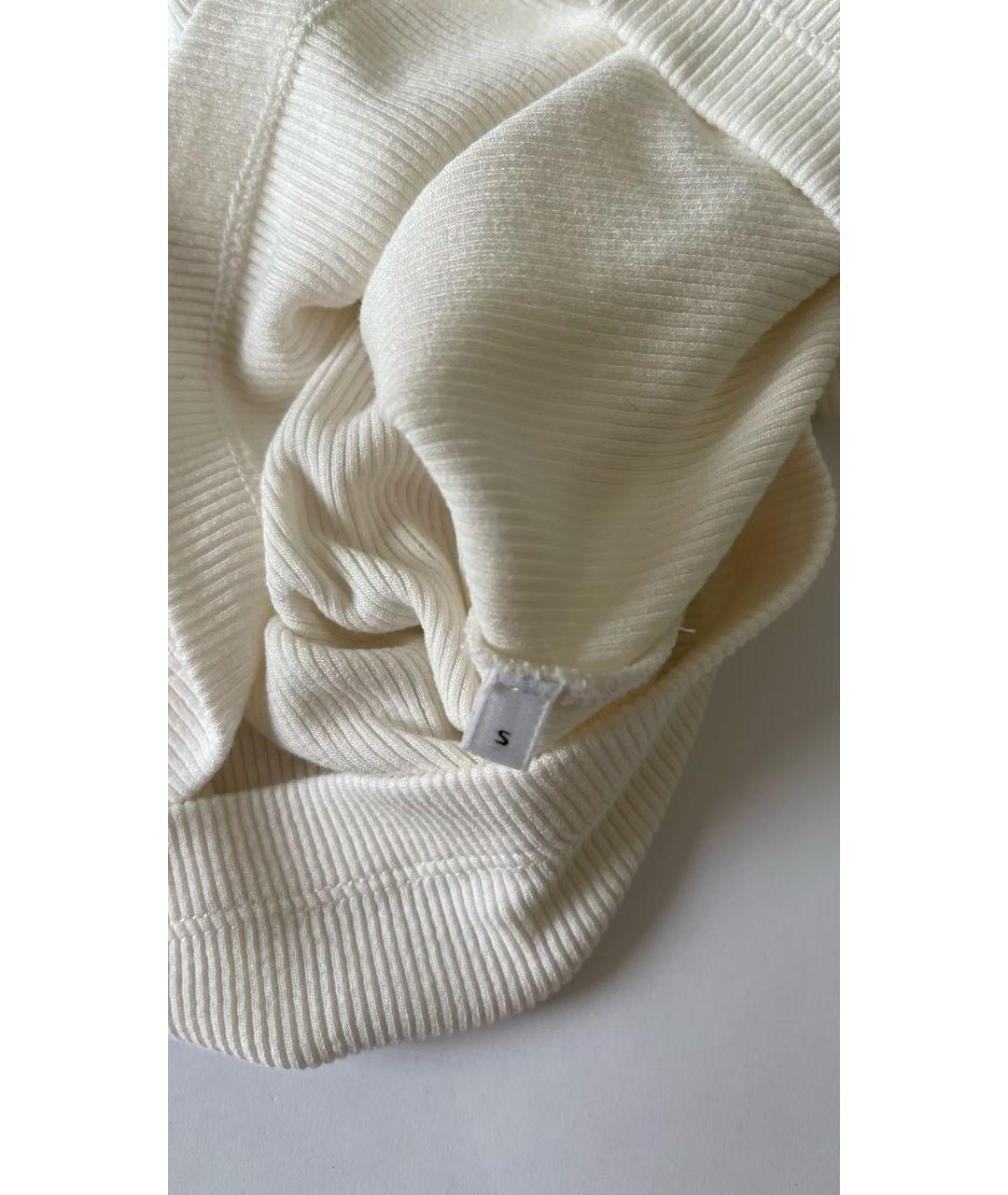 HELMUT LANG Белая хлопко-эластановая майка, фото 4