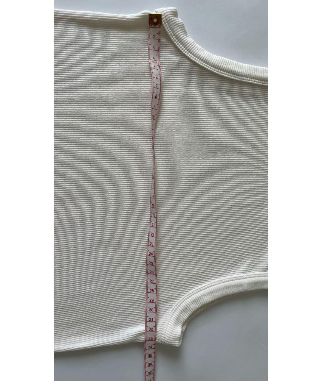 HELMUT LANG Белая хлопко-эластановая майка, фото 5