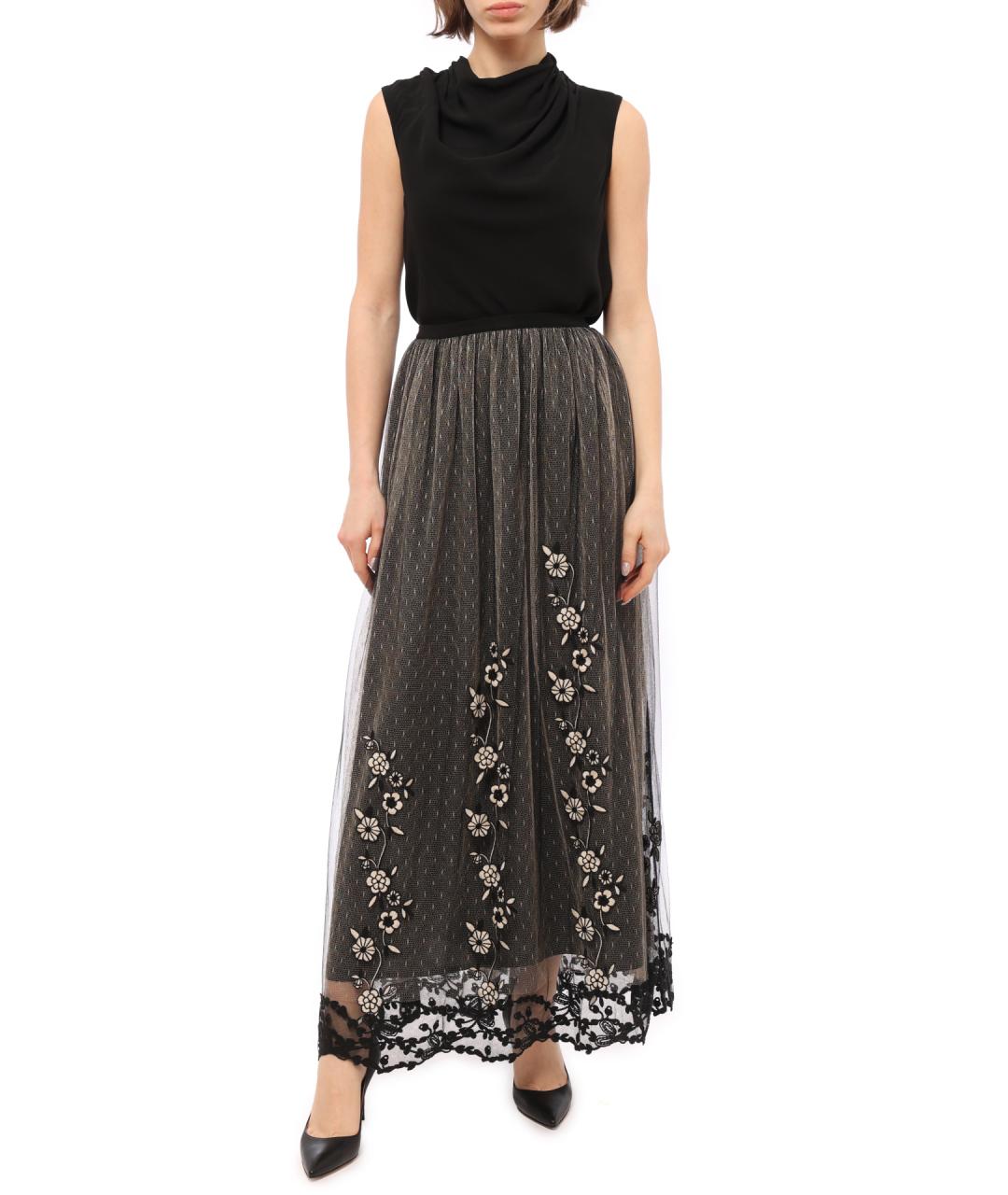 VALENTINO Черная полиэстеровая юбка миди, фото 2