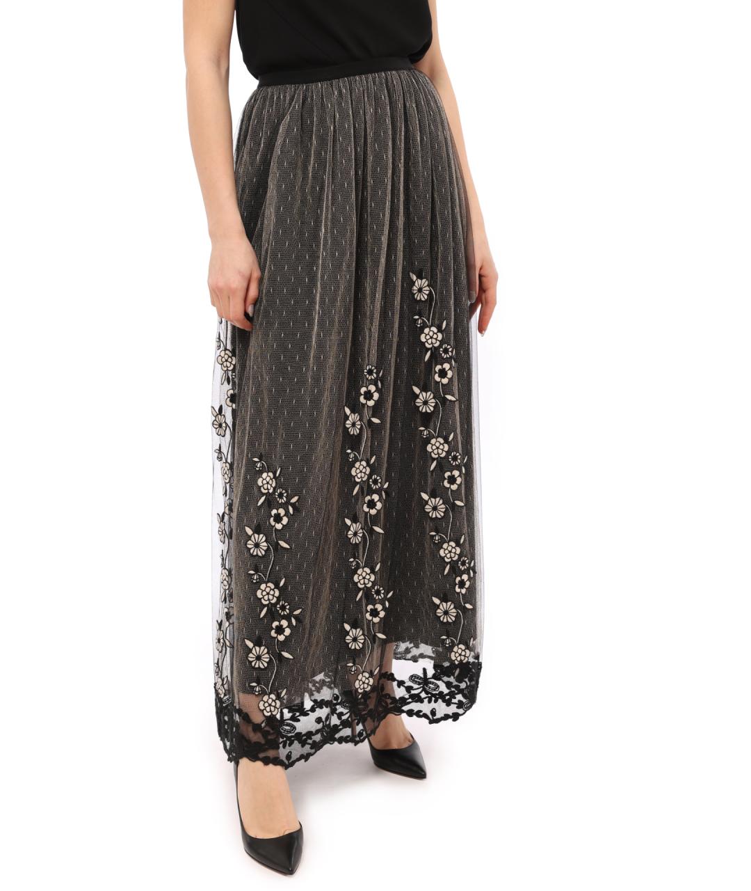 VALENTINO Черная полиэстеровая юбка миди, фото 4