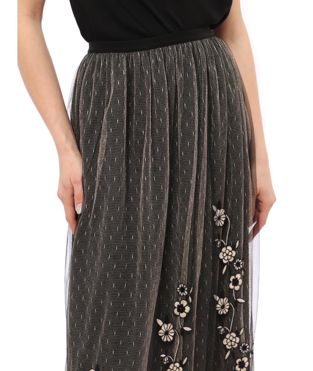 VALENTINO Черная полиэстеровая юбка миди, фото 5