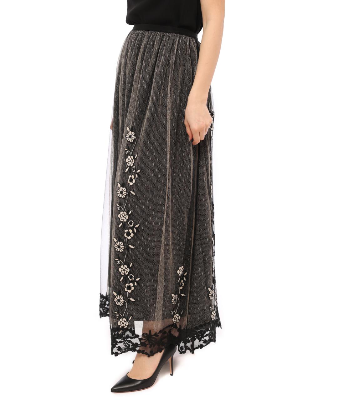 VALENTINO Черная полиэстеровая юбка миди, фото 3