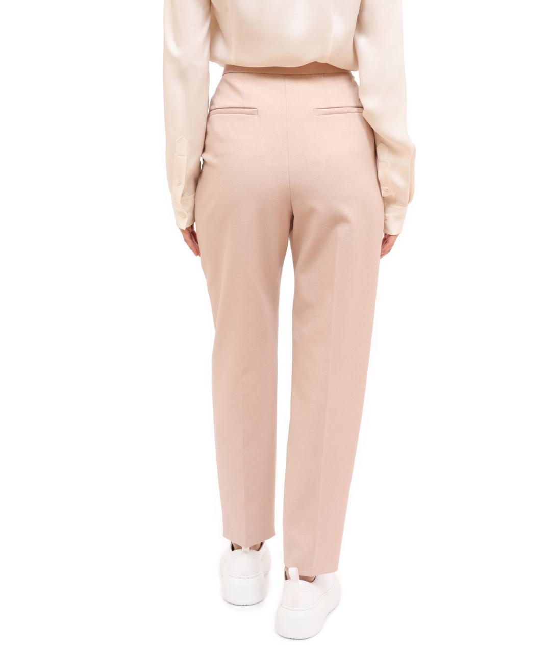 THEORY Розовые полиэстеровые прямые брюки, фото 4