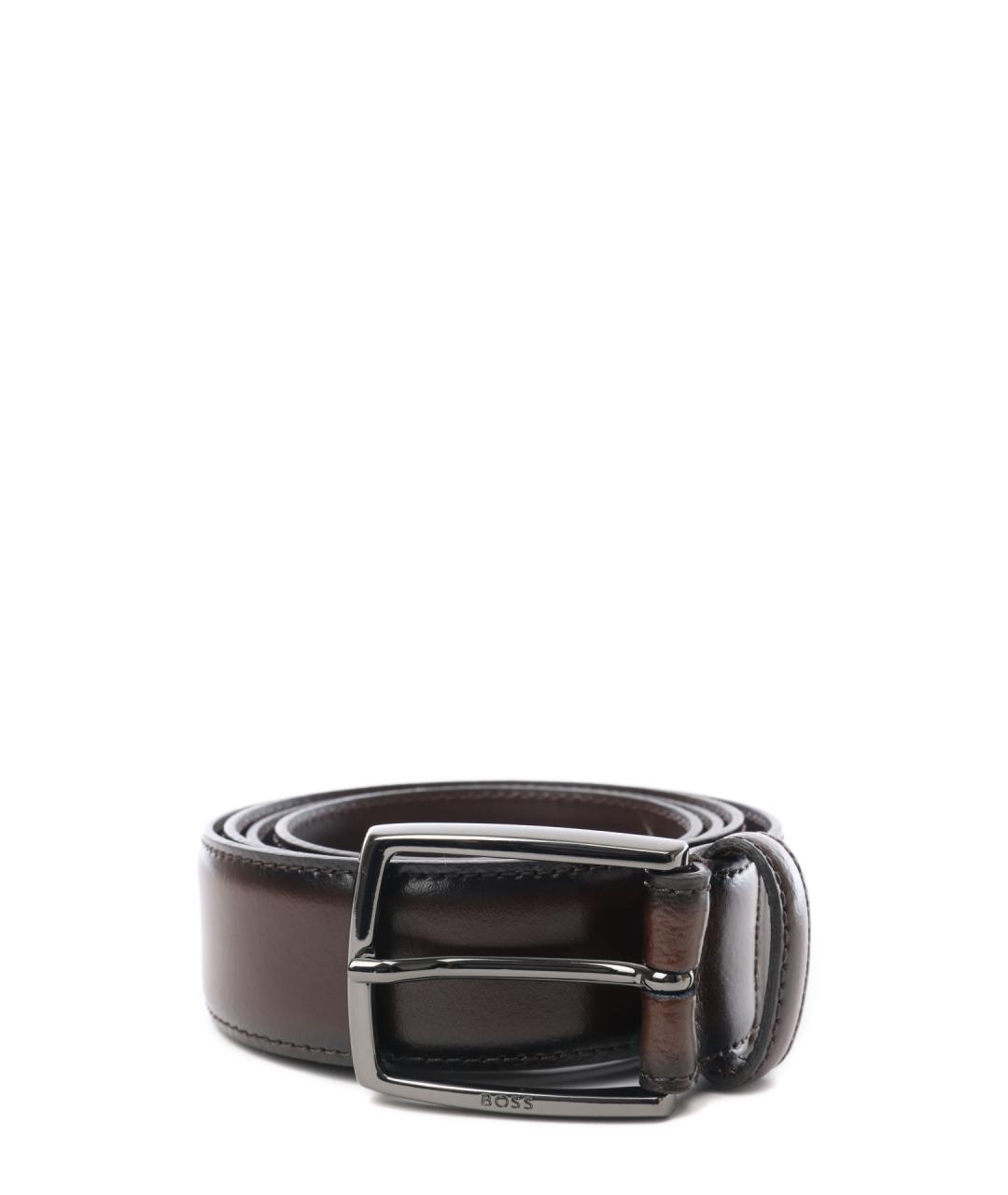 HUGO BOSS Коричневый кожаный ремень, фото 1