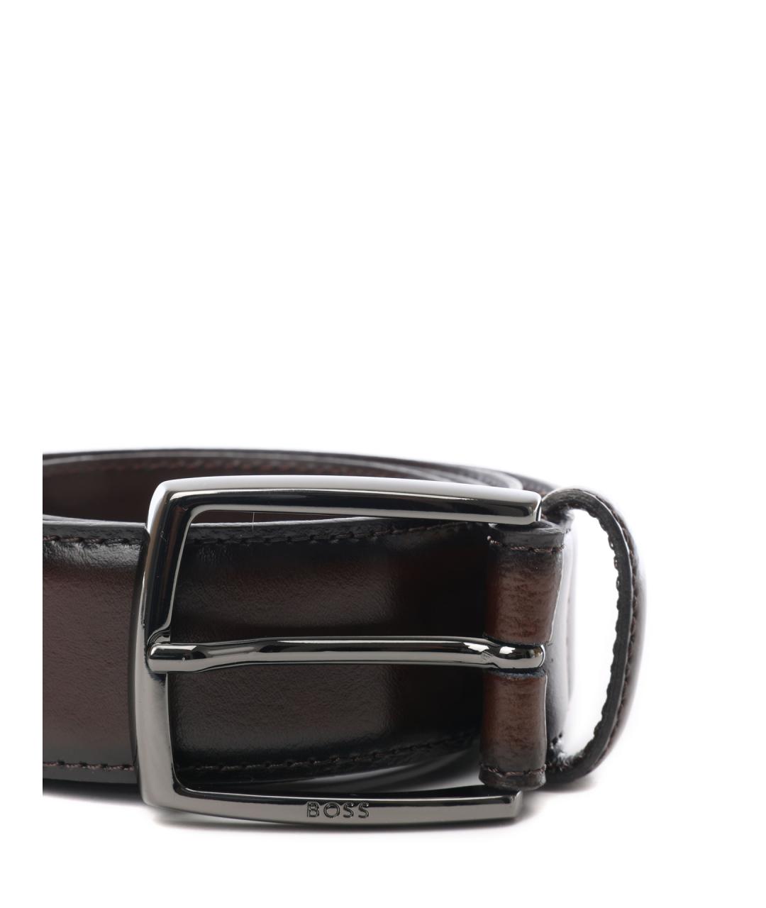 HUGO BOSS Коричневый кожаный ремень, фото 4