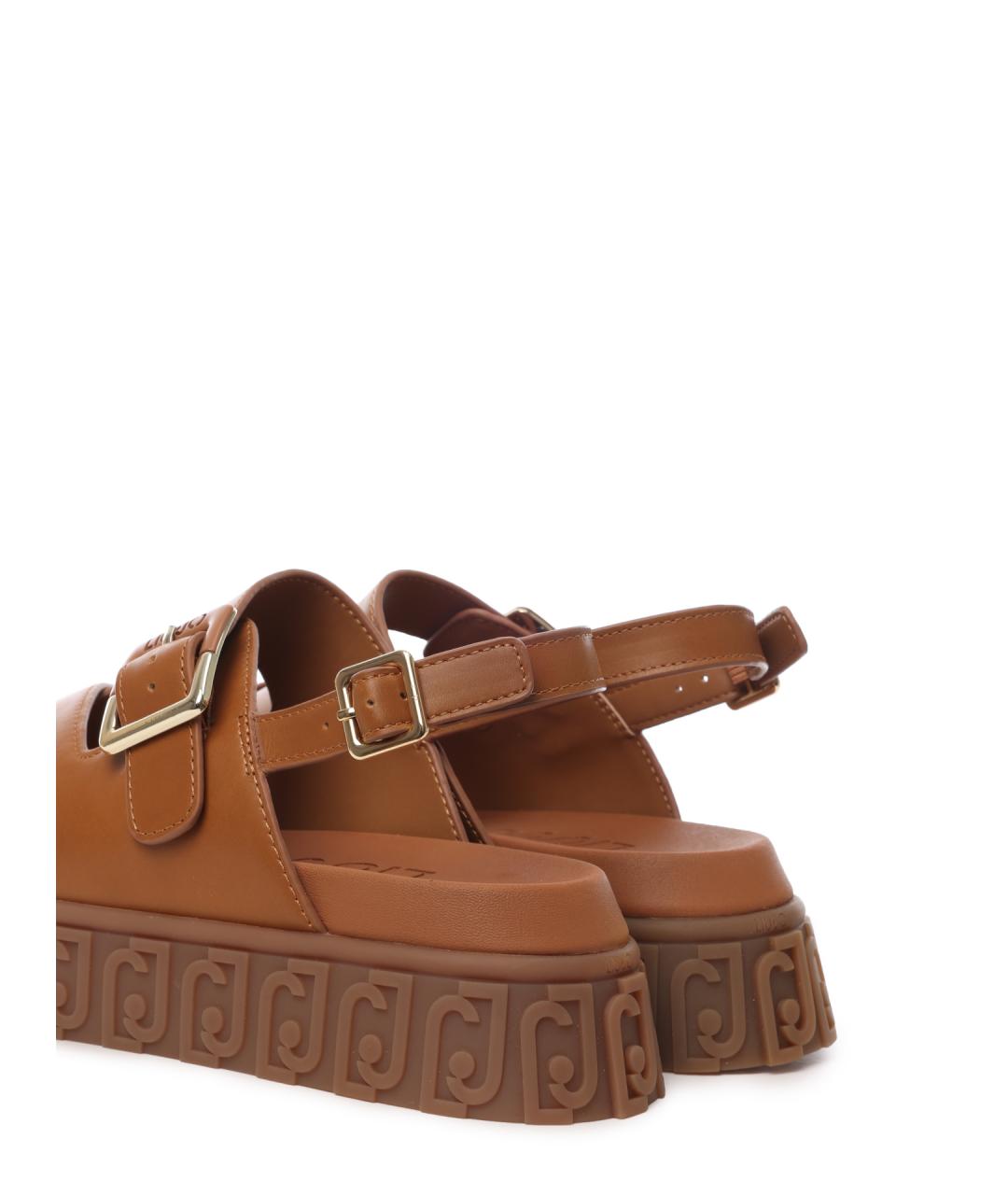 LIU JO Коричневые кожаные сандалии, фото 6