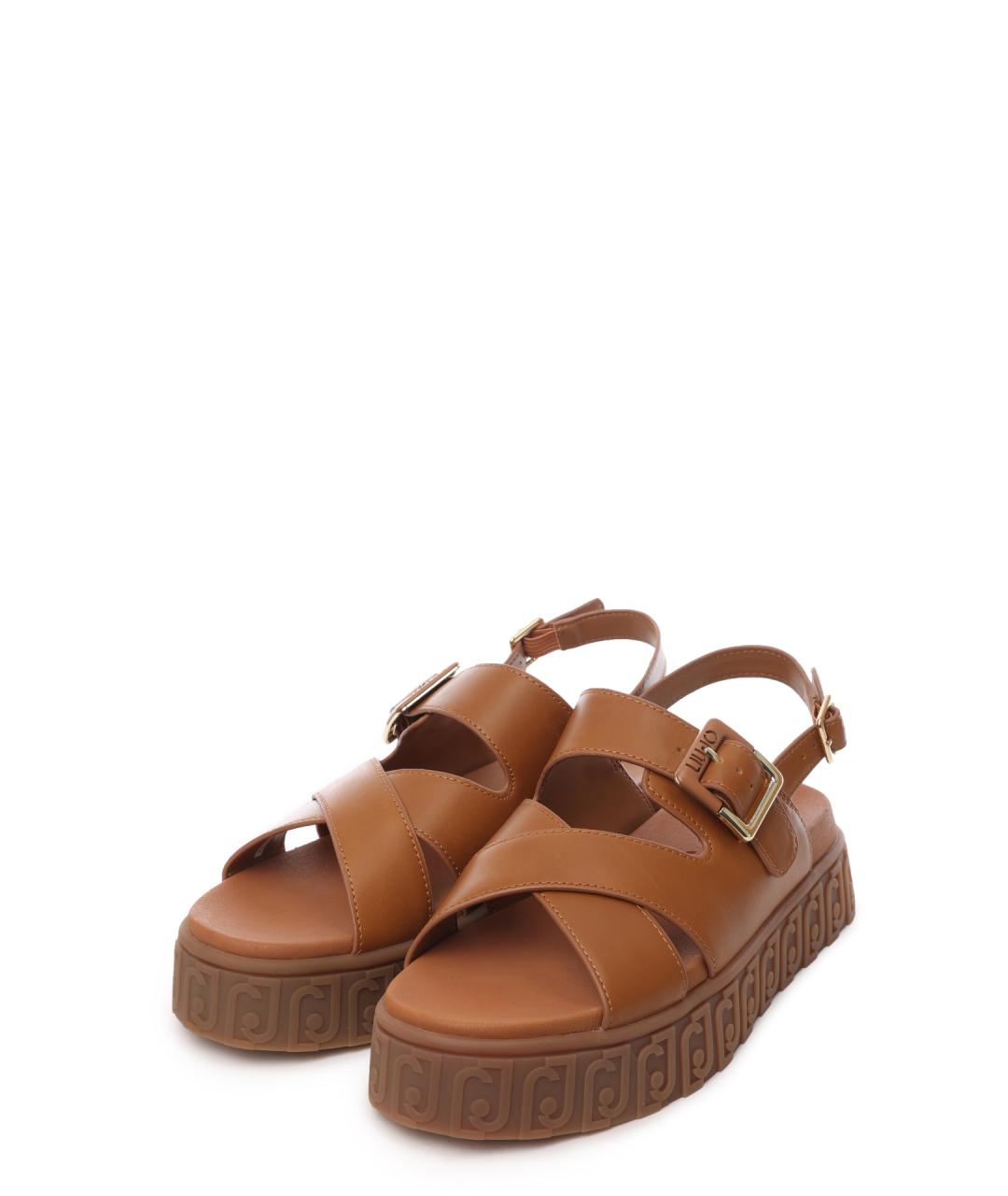 LIU JO Коричневые кожаные сандалии, фото 2