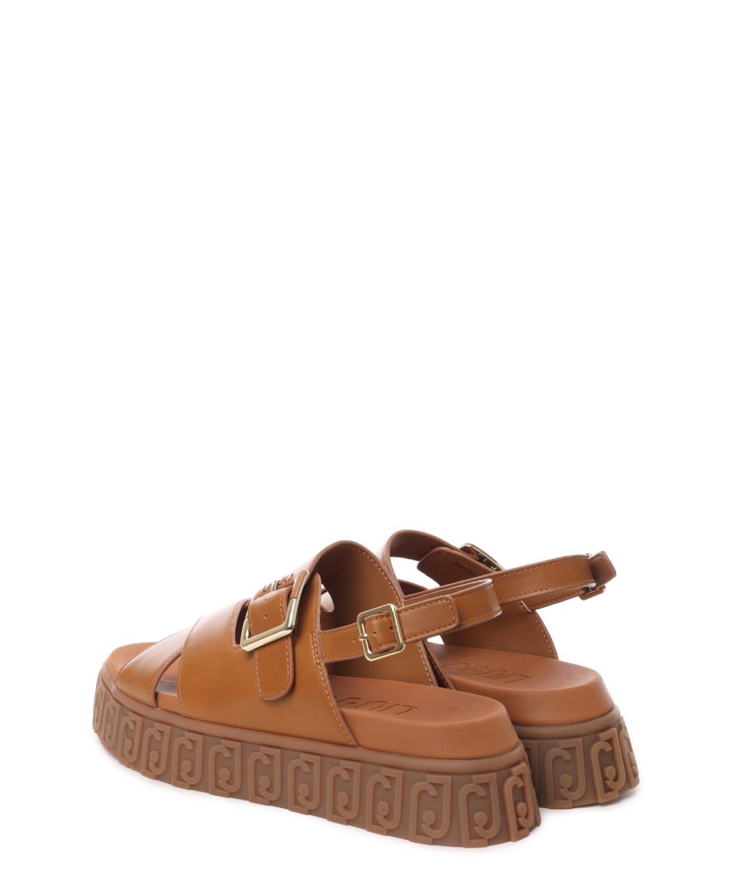 LIU JO Коричневые кожаные сандалии, фото 3