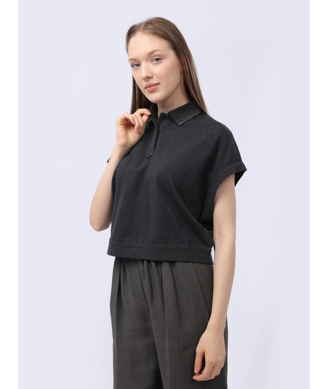 BRUNELLO CUCINELLI Серая футболка, фото 4