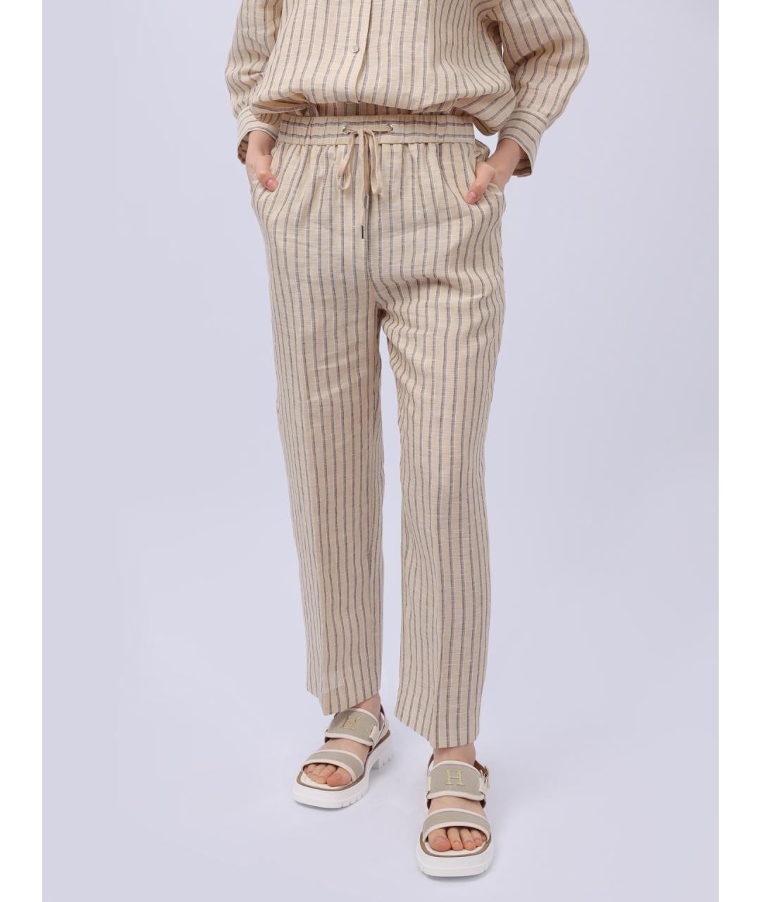 PESERICO Бежевые прямые брюки, фото 7