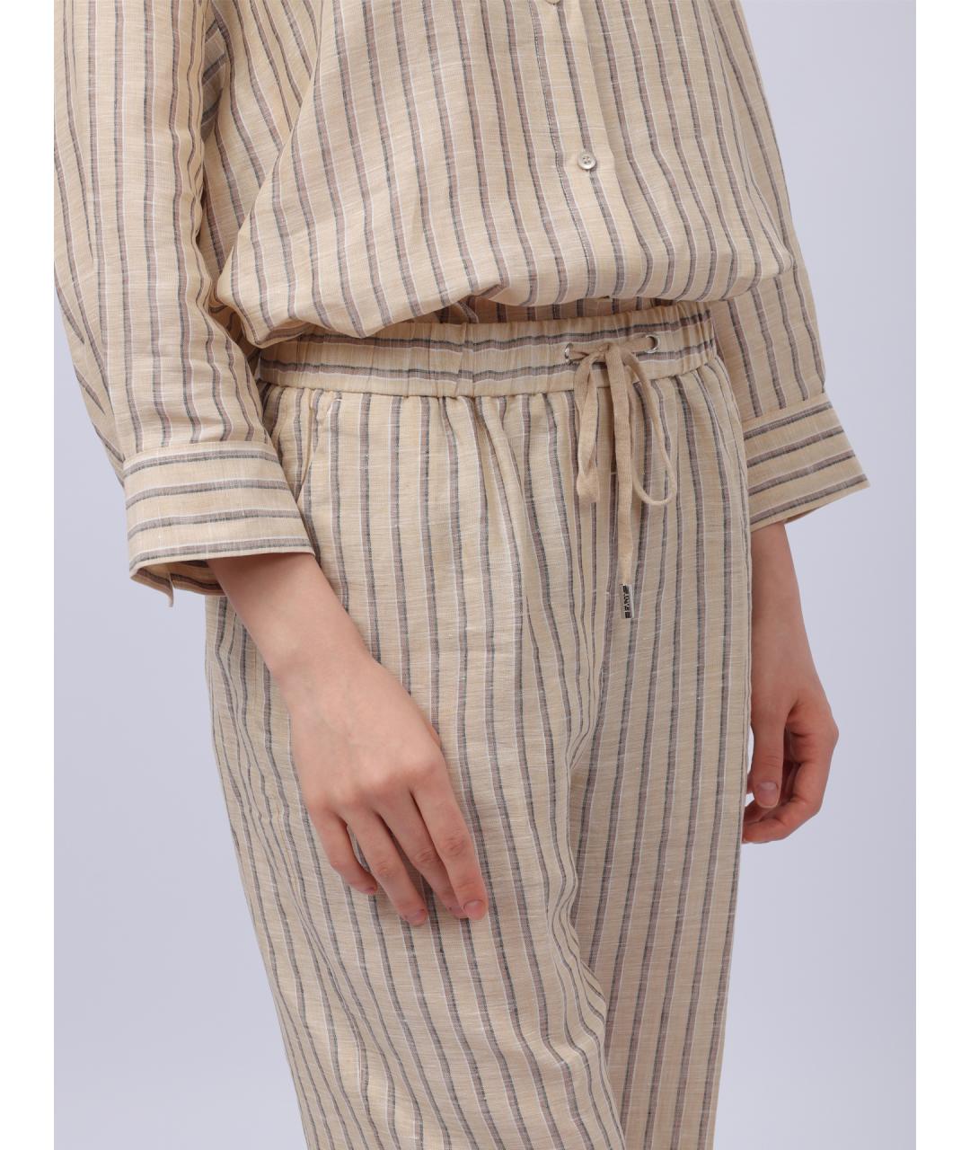 PESERICO Бежевые прямые брюки, фото 4