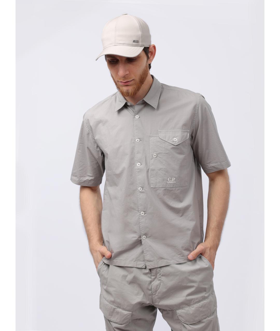 CP COMPANY Серая хлопковая кэжуал рубашка, фото 6