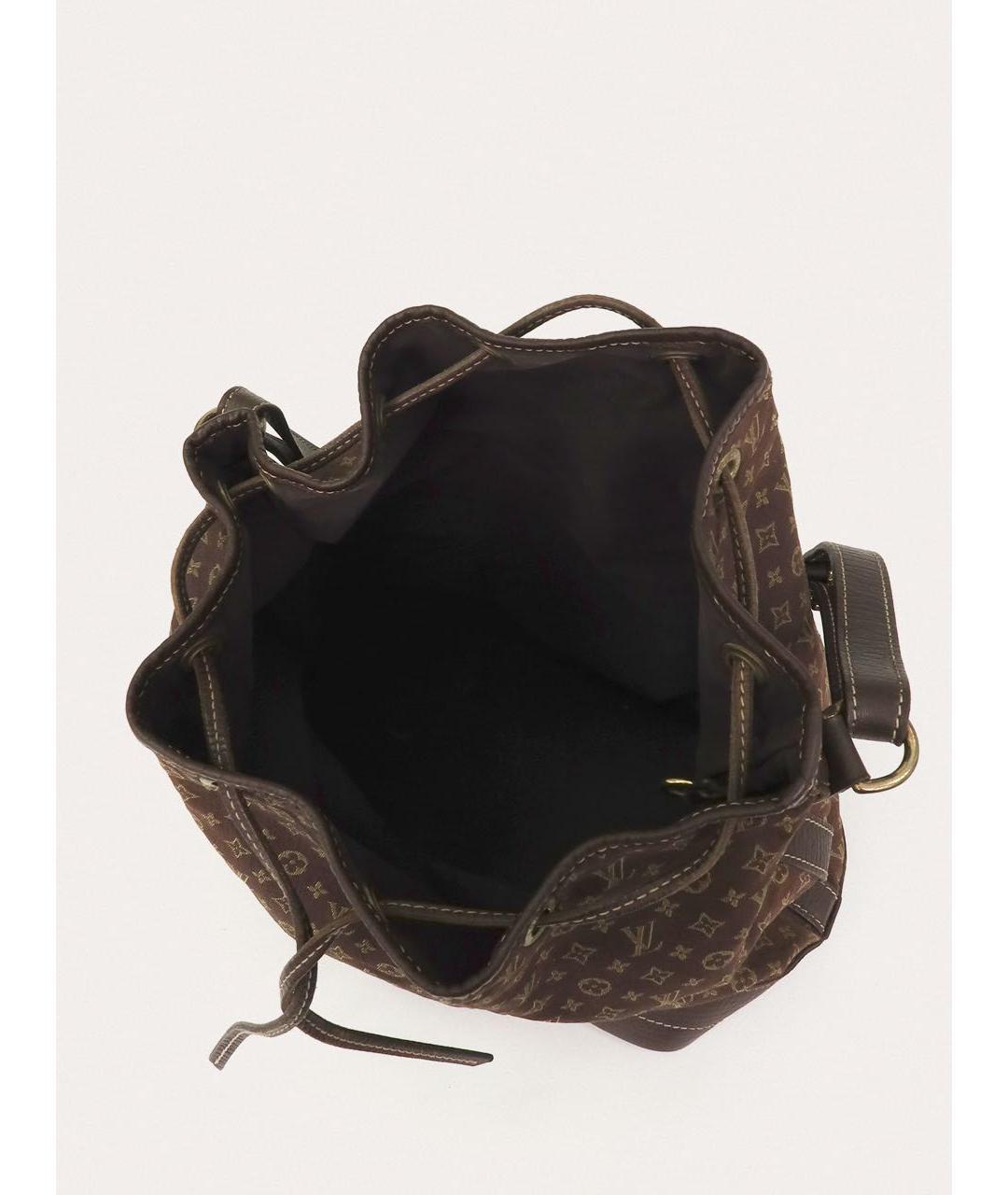 LOUIS VUITTON Коричневая тканевая сумка через плечо, фото 4