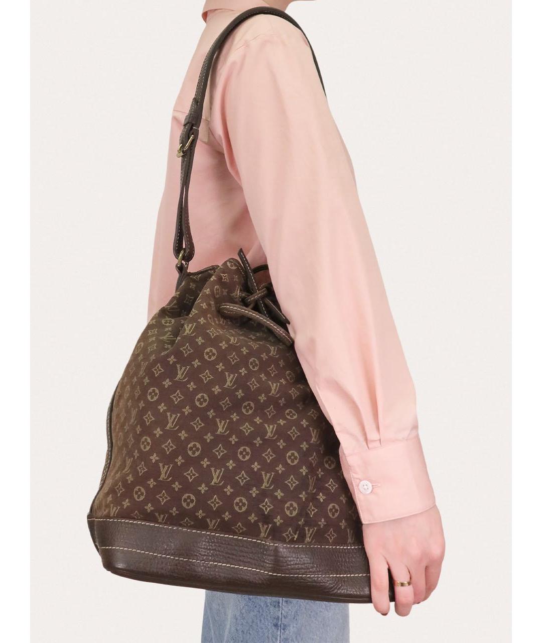 LOUIS VUITTON Коричневая тканевая сумка через плечо, фото 8