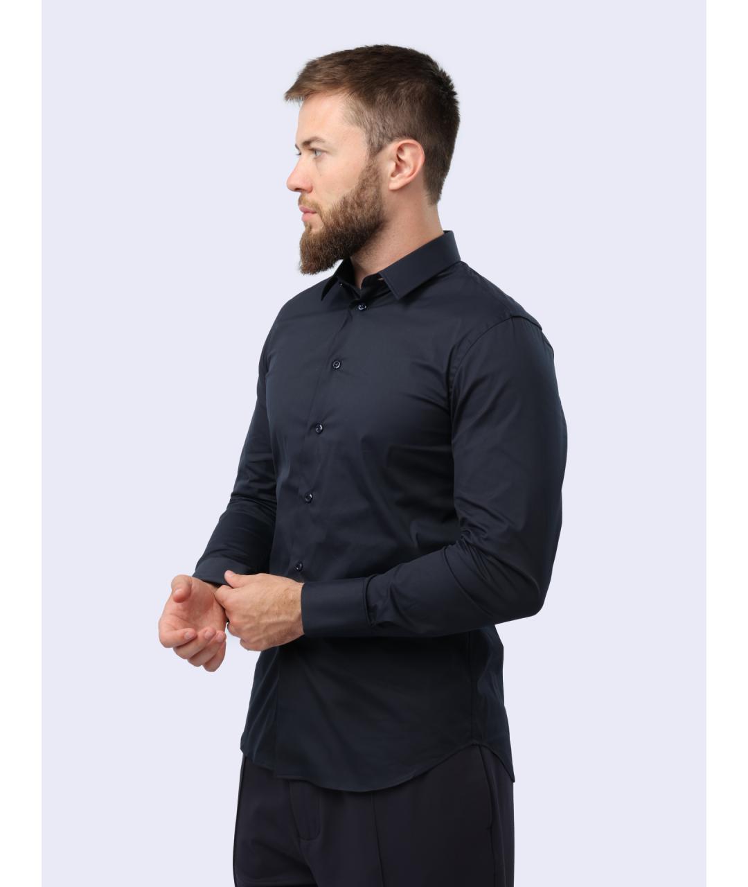 EMPORIO ARMANI Темно-синяя классическая рубашка, фото 4