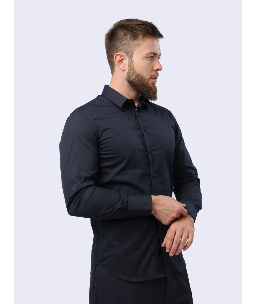 EMPORIO ARMANI Темно-синяя классическая рубашка, фото 5