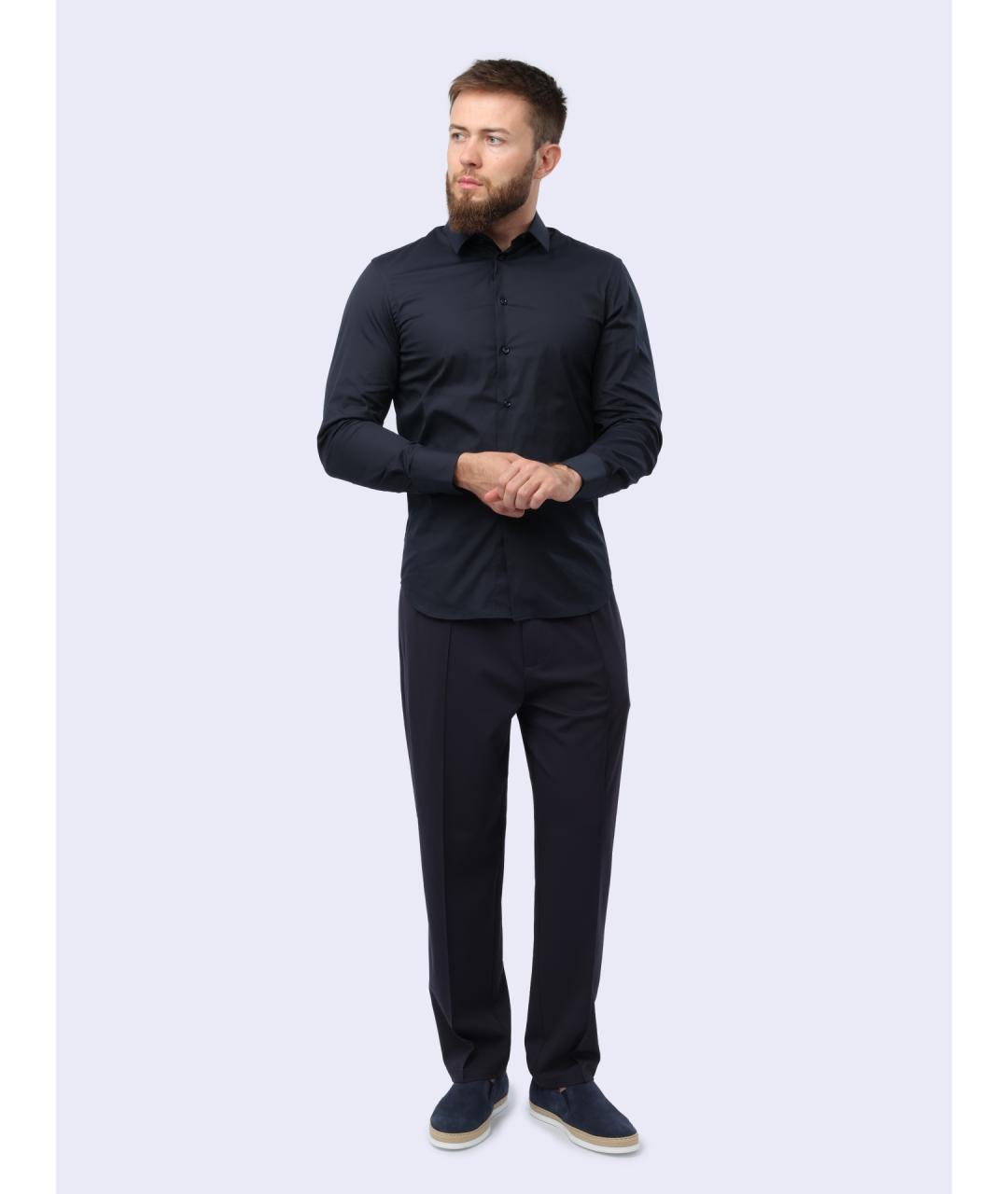 EMPORIO ARMANI Темно-синяя классическая рубашка, фото 2