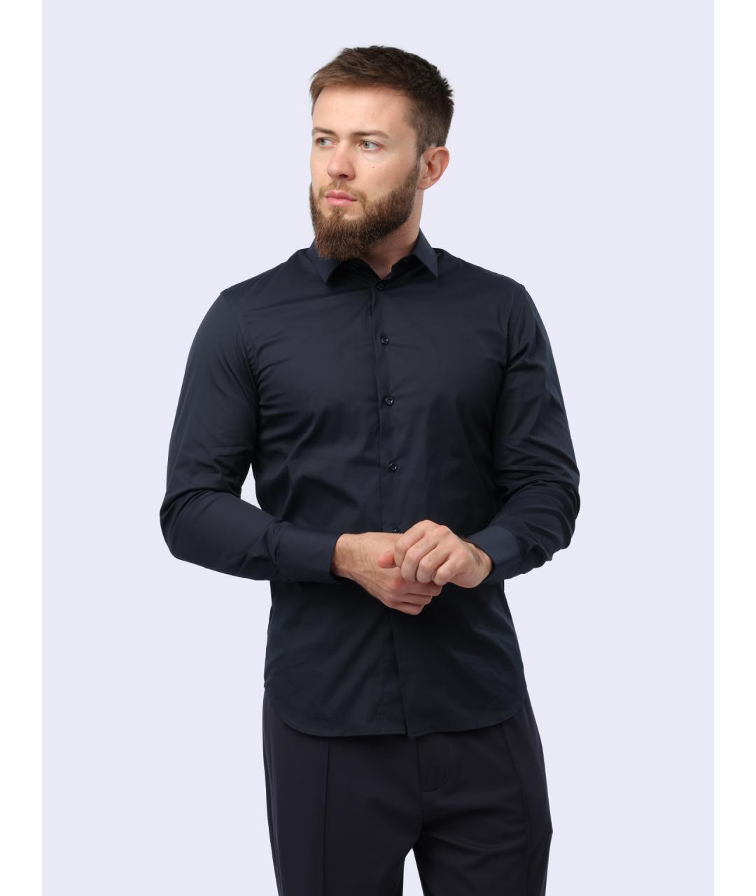 EMPORIO ARMANI Темно-синяя классическая рубашка, фото 3