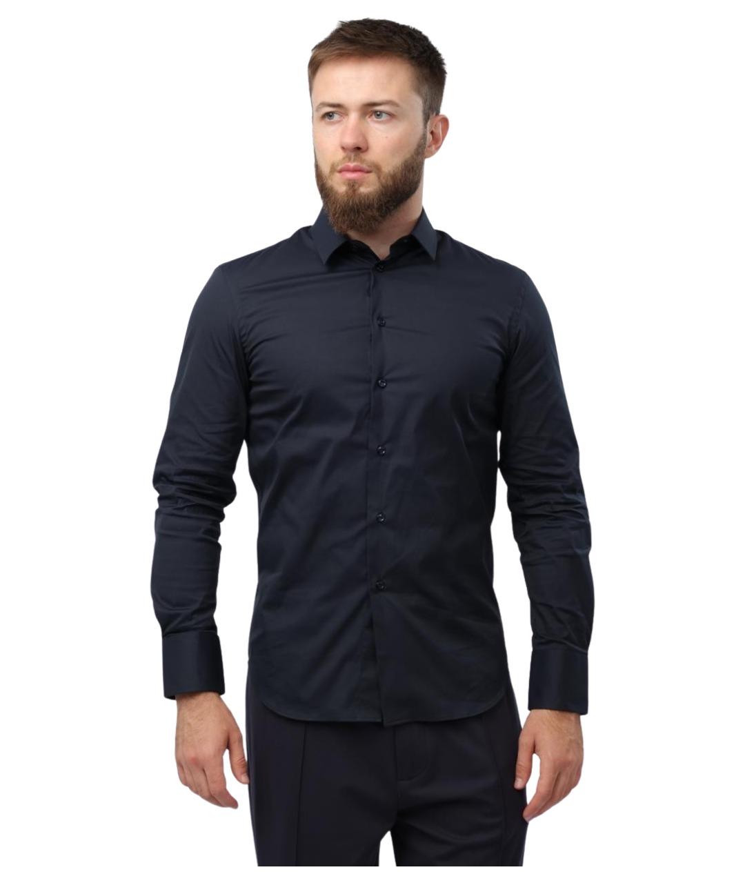 EMPORIO ARMANI Темно-синяя классическая рубашка, фото 1