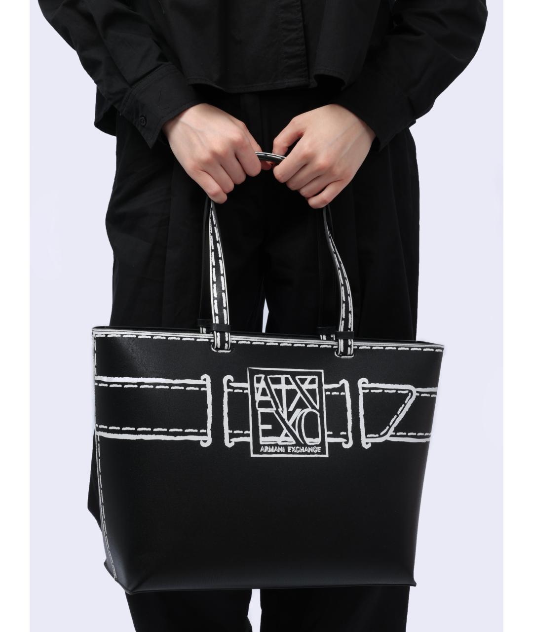 ARMANI EXCHANGE Черная сумка тоут, фото 7