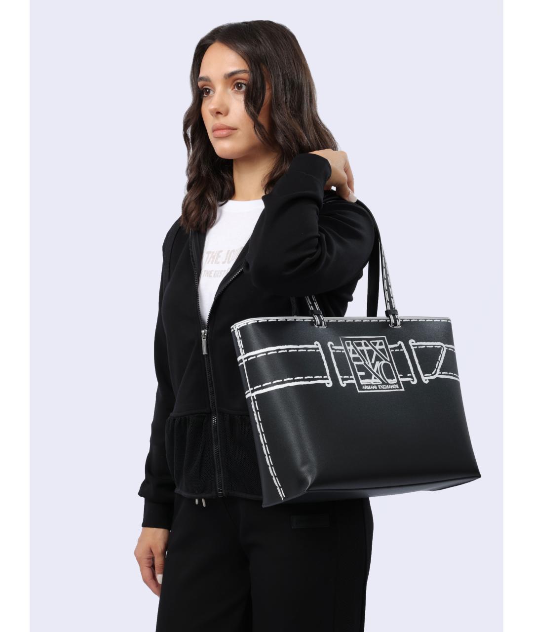 ARMANI EXCHANGE Черная сумка тоут, фото 2