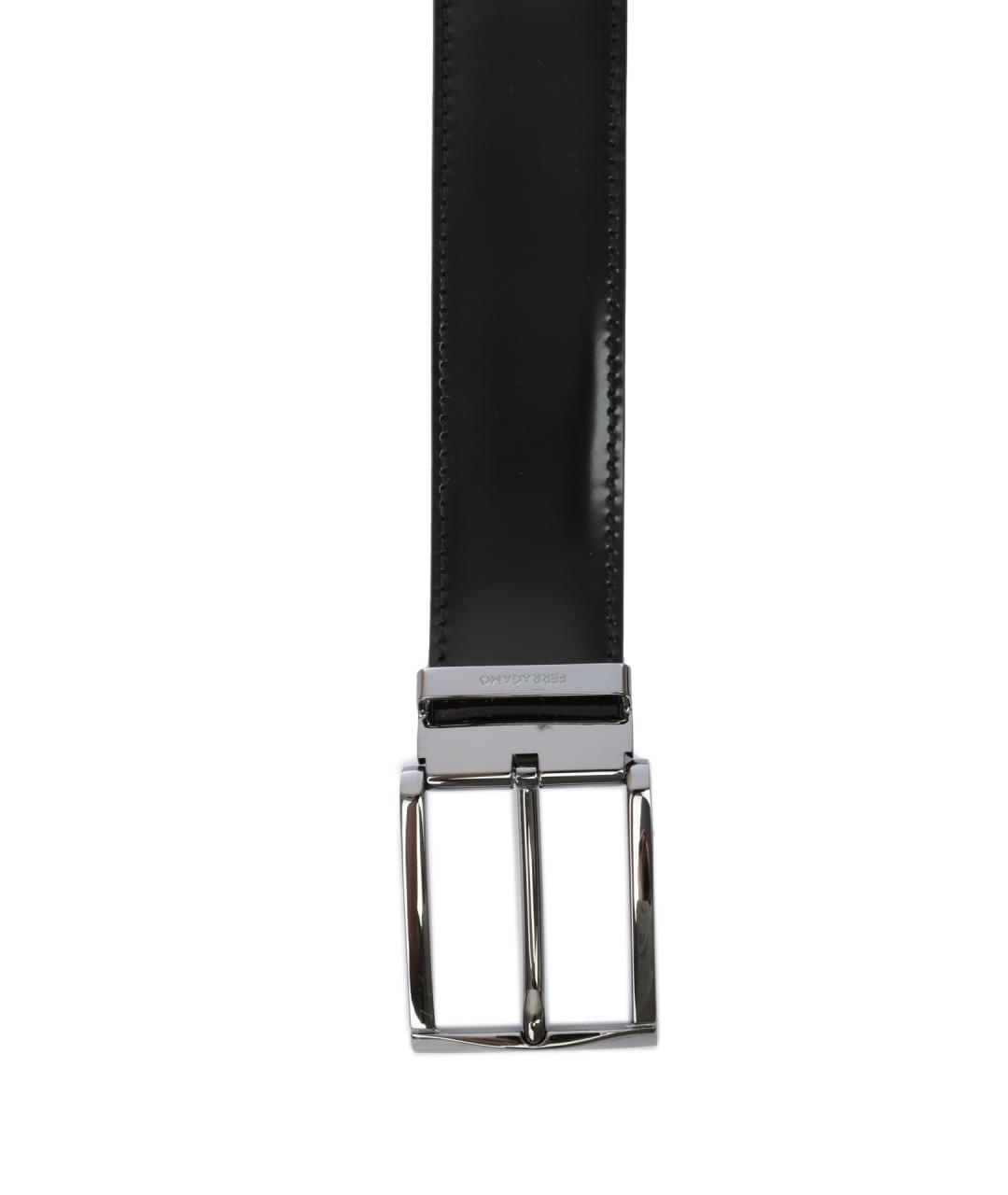 FERRAGAMO Черный кожаный ремень, фото 3