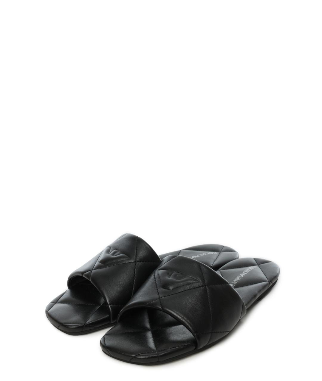 EMPORIO ARMANI Черные шлепанцы, фото 2