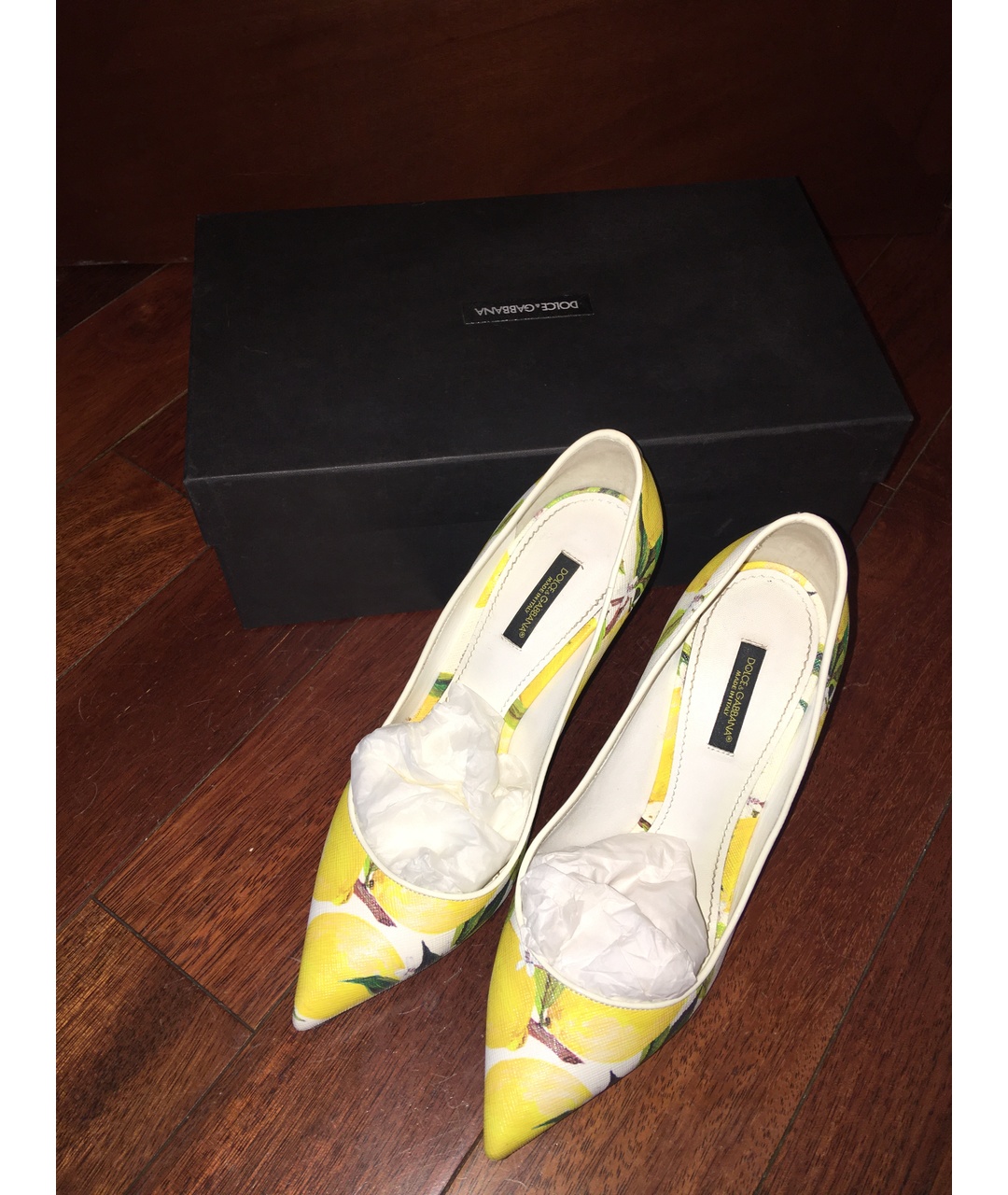 DOLCE&GABBANA Желтые кожаные туфли, фото 5