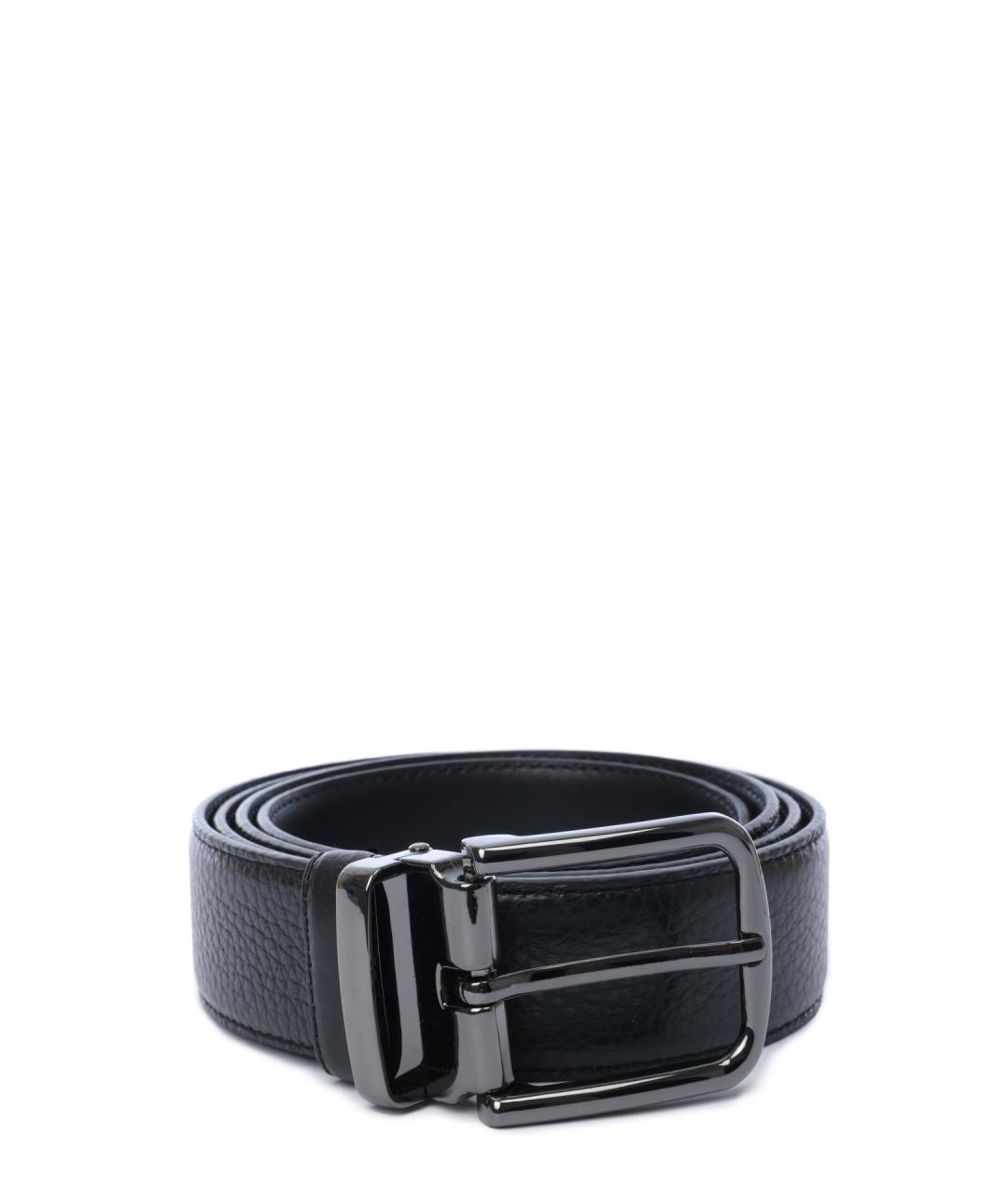 EMPORIO ARMANI Черный кожаный ремень, фото 1