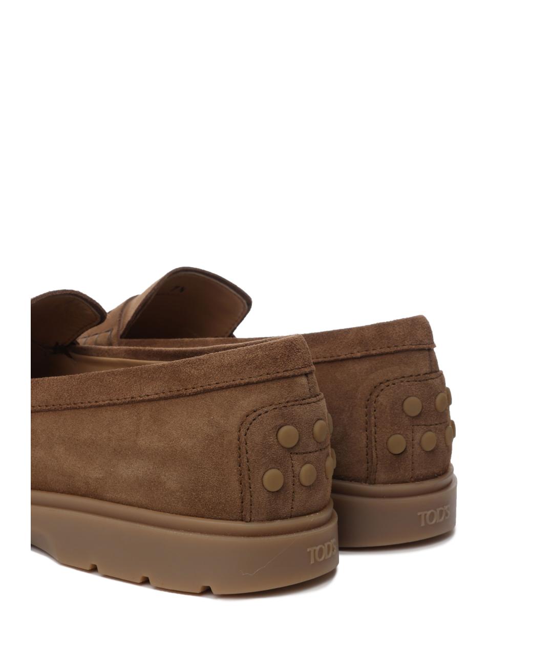 TOD'S Коричневые замшевые лоферы, фото 6