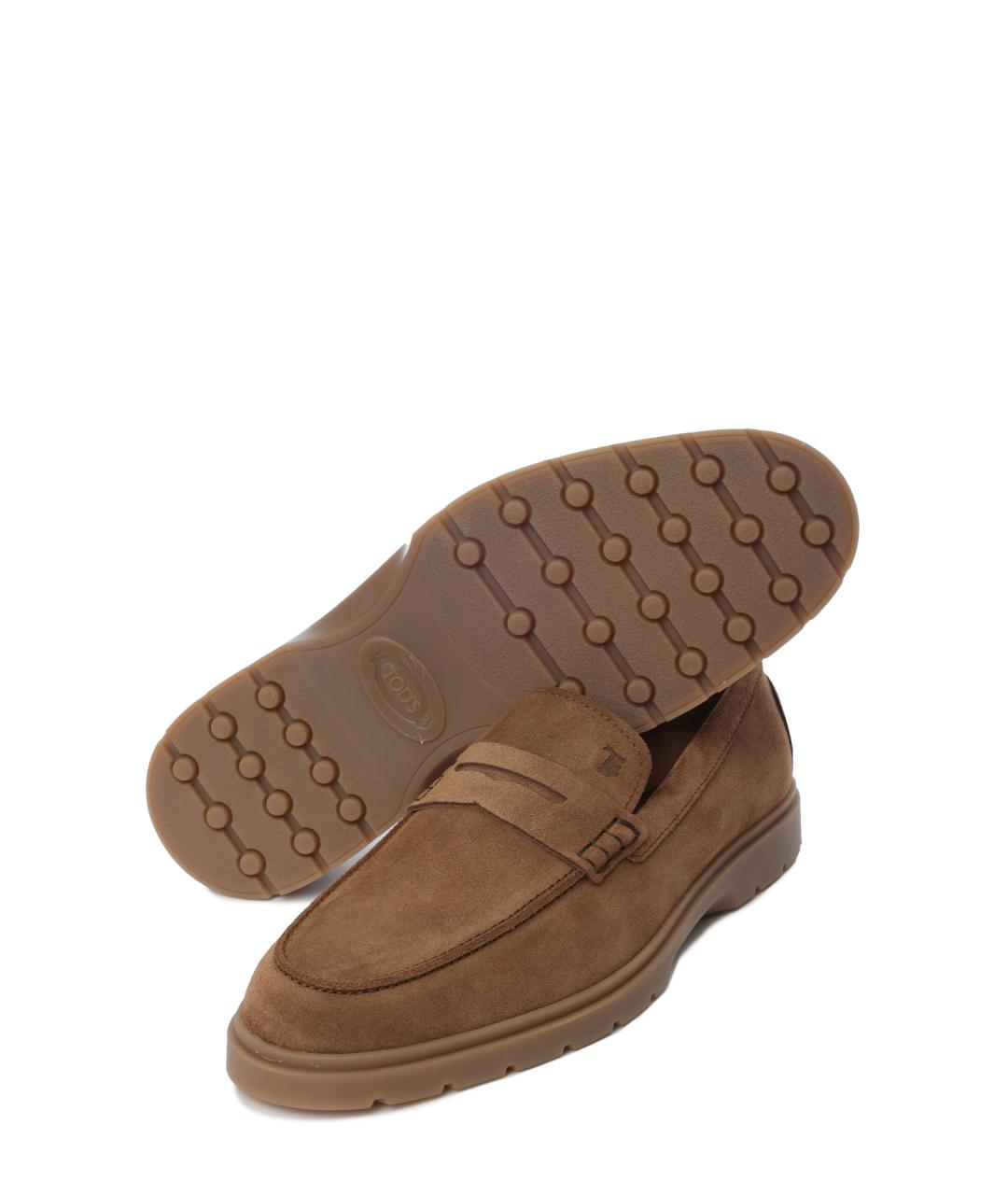 TOD'S Коричневые замшевые лоферы, фото 5