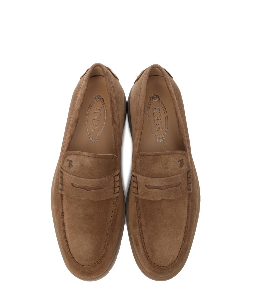 TOD'S Коричневые замшевые лоферы, фото 4