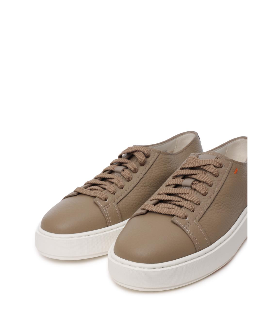 SANTONI Коричневые кожаные кеды, фото 6
