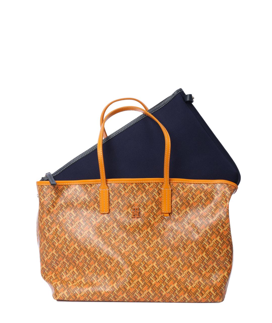 TOMMY HILFIGER Оранжевая хлопковая сумка тоут, фото 4