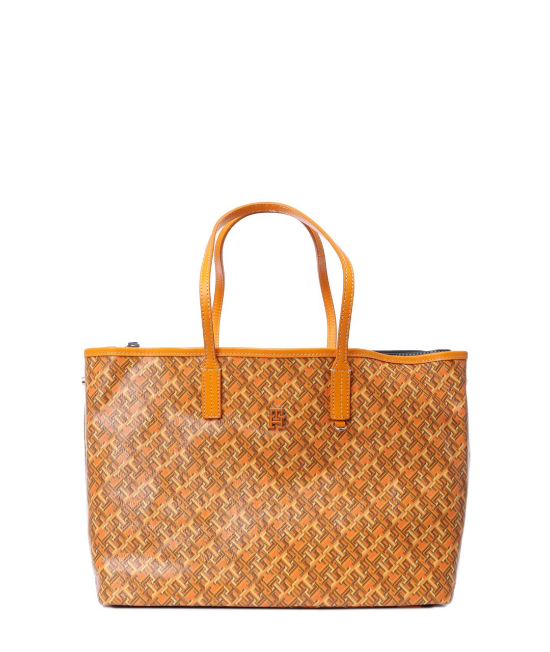 TOMMY HILFIGER Оранжевая хлопковая сумка тоут, фото 1